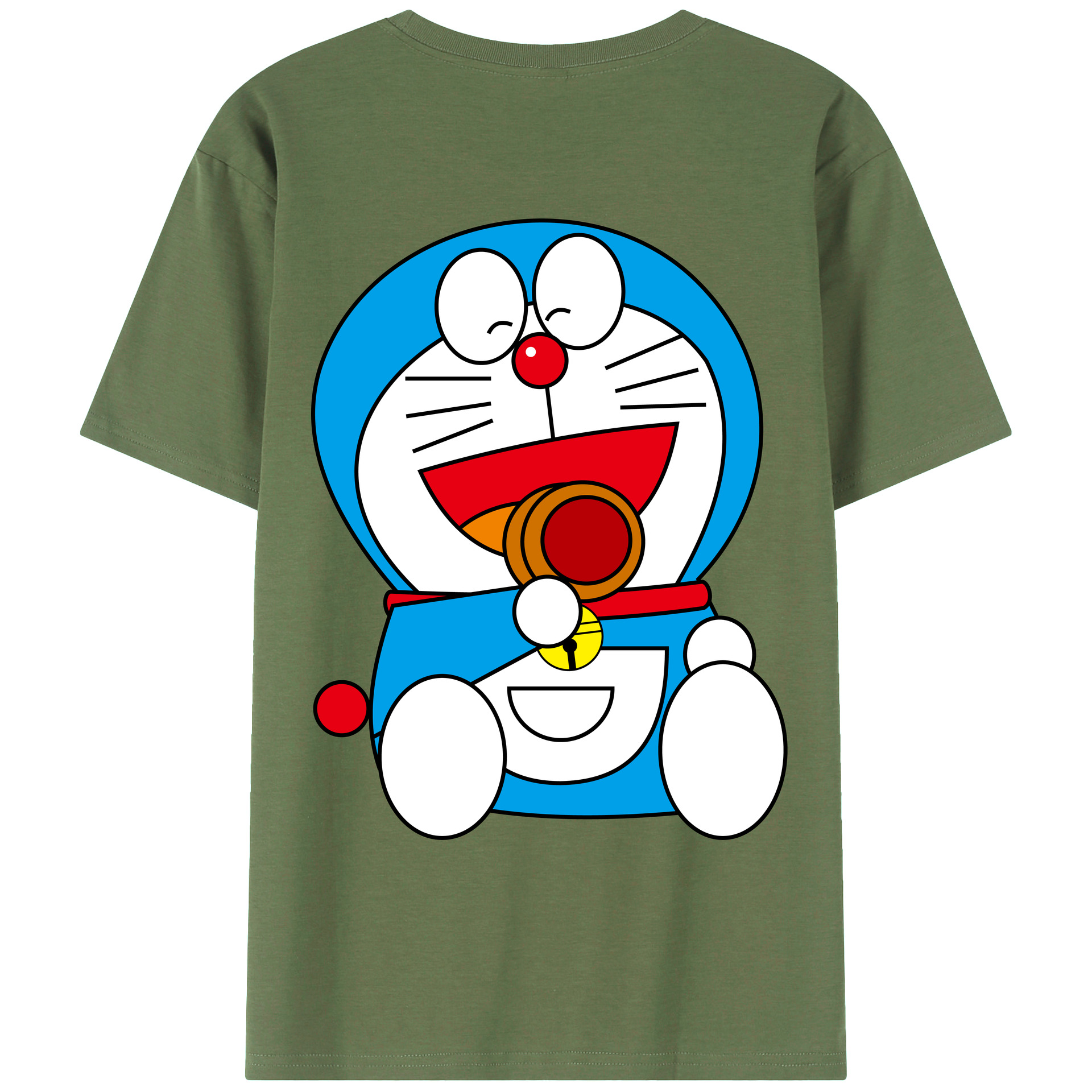 （画像用） ドラえもん Doraemon 綿100％ メンズ半袖Tシャツ（バックプリント） 通気性